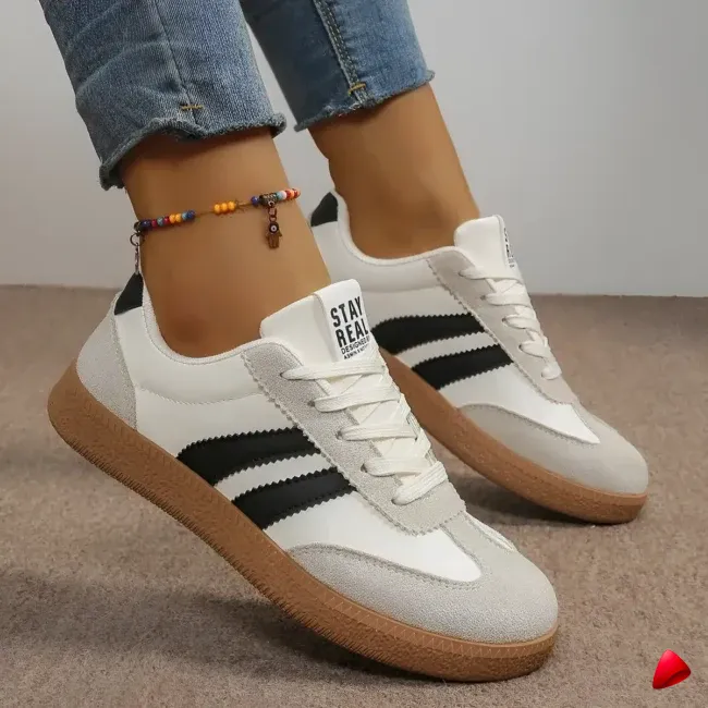 Basket Travesti Vintage Semelle Gum Bandes Laterales Retro - galerie