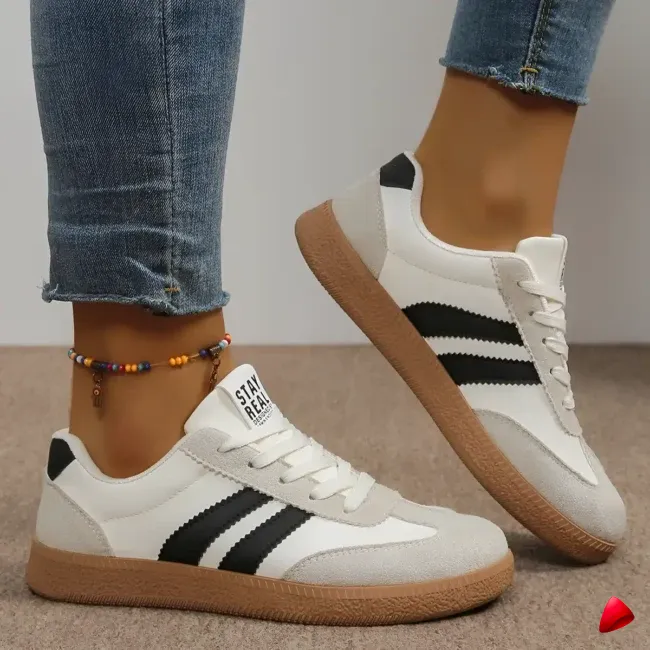Basket Travesti Vintage Semelle Gum Bandes Laterales Retro - galerie