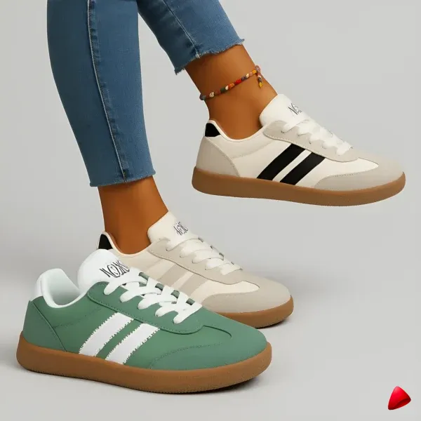 Basket Travesti Vintage Semelle Gum Bandes Laterales Retro - image principale