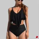 Bikini Travesti Triangle Cœur Métal Bretelles Croisées Brésilien — image principale