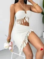 Bikini Travesti Bandeau Franges Jupe Asymétrique — galerie