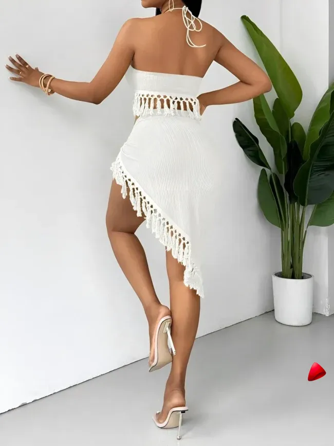 Bikini Travesti Bandeau Franges Jupe Asymétrique — galerie