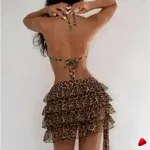 Bikini Travesti Imprimé Leopard 3 Pièces Jupette — galerie