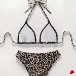 Bikini Travesti Triangle Leopard Cordons Brésilien — galerie
