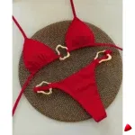 Bikini Travesti Ornement Métal Doré Triangle Lace Up — galerie
