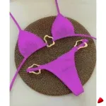 Bikini Travesti Ornement Métal Doré Triangle Lace Up — galerie