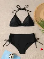 Bikini Travesti Triangle Taille Haute Cordons Latéraux — galerie