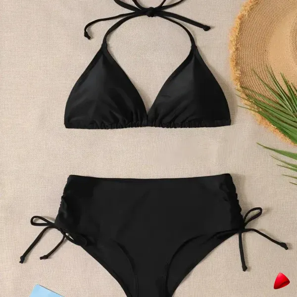 Bikini Travesti Triangle Taille Haute Cordons Latéraux — galerie