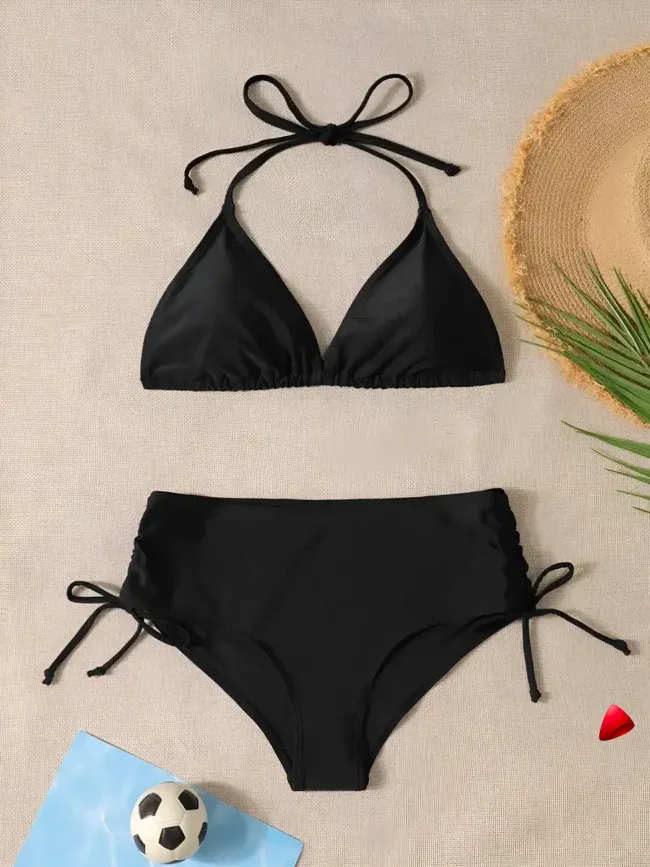Bikini Travesti Triangle Taille Haute Cordons Latéraux — galerie