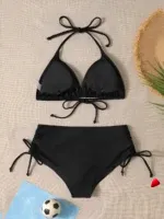 Bikini Travesti Triangle Taille Haute Cordons Latéraux — galerie