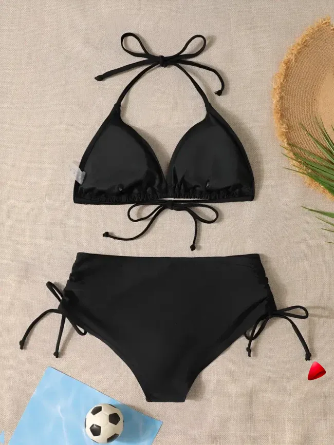 Bikini Travesti Triangle Taille Haute Cordons Latéraux — galerie