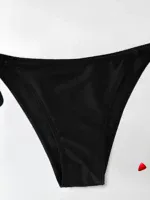 Bikini Travesti Triangle Cordons Brazilian Noir — galerie