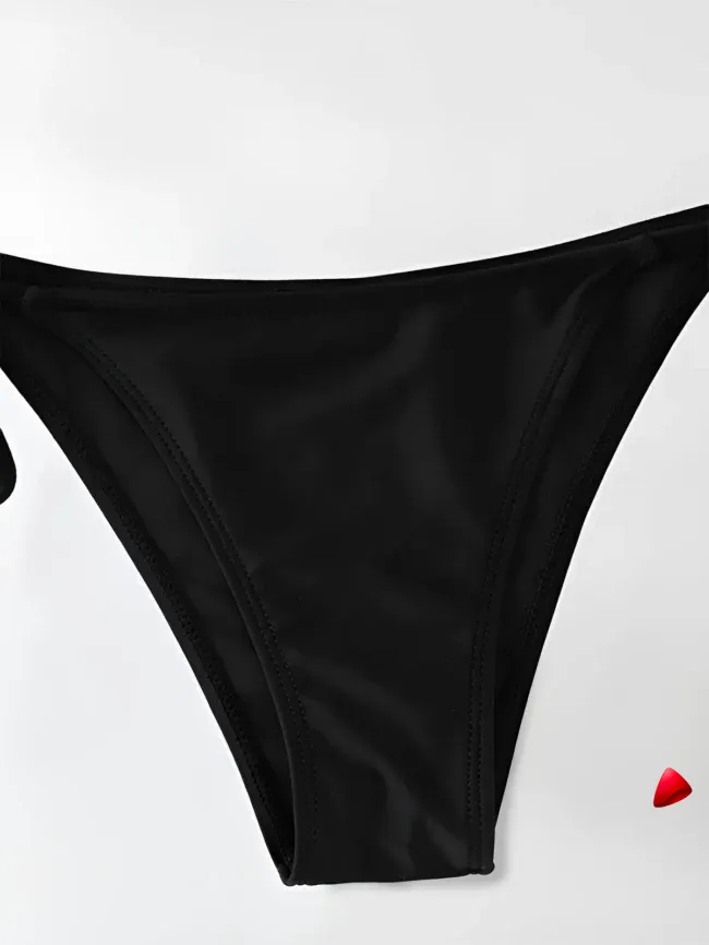 Bikini Travesti Triangle Cordons Brazilian Noir — galerie