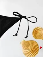 Bikini Travesti Triangle Cordons Brazilian Noir — galerie