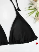 Bikini Travesti Triangle Cordons Brazilian Noir — galerie
