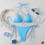 Bikini Travesti Triangle Pois Pearl Lien Cordons — galerie
