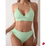Bikini Travesti V-Neck Taille Haute Lacé Côté — galerie
