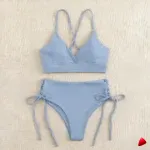 Bikini Travesti V-Neck Taille Haute Lacé Côté — galerie
