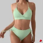 Bikini Travesti V-Neck Taille Haute Lacé Côté — image principale