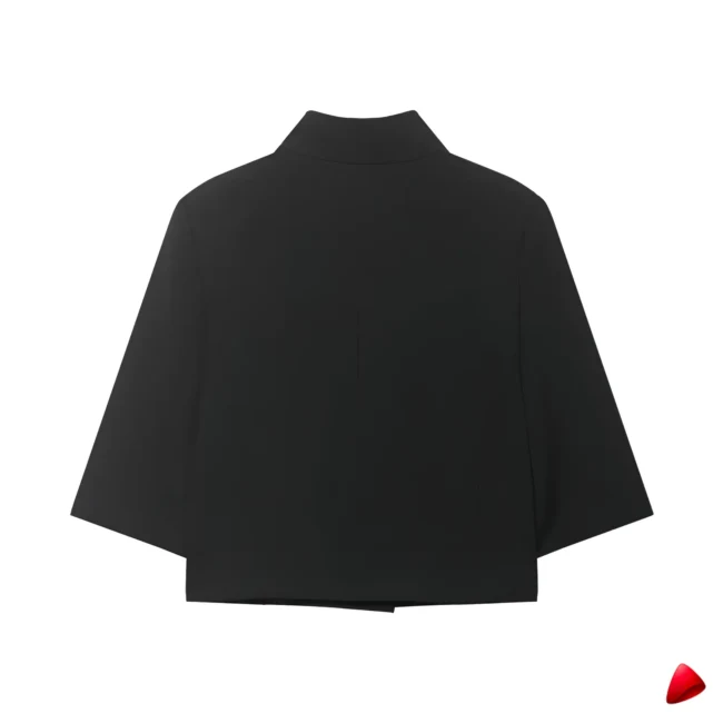 Blazer Crop Travesti Manches Courtes Spring Cropped - galerie