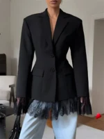 Blazer Dentelle Travesti Cintré Manches Longues — galerie