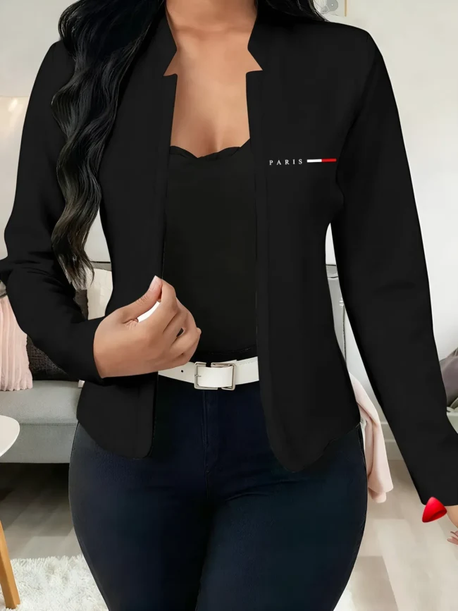 Blazer Travesti Casual Sans Col Manches Longues — galerie