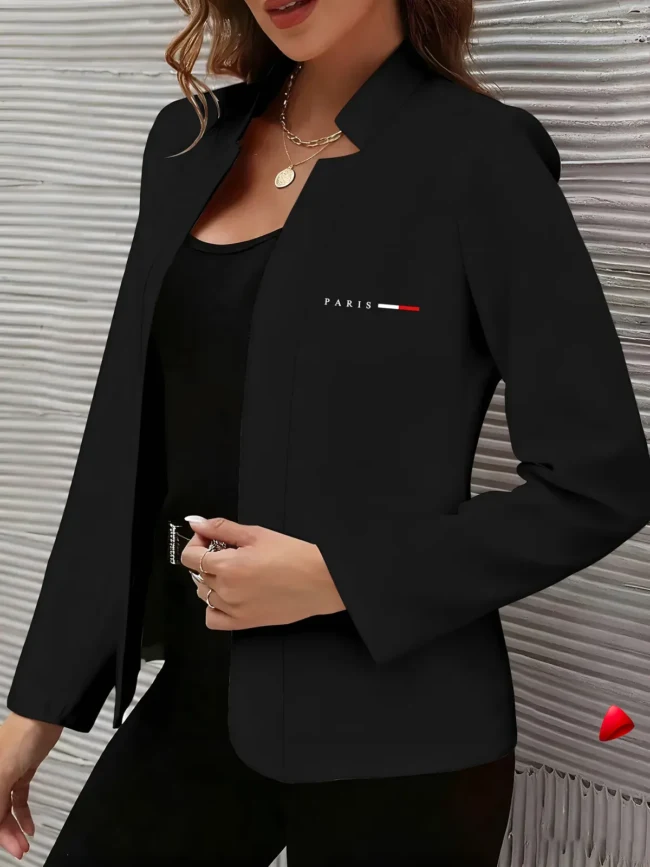 Blazer Travesti Casual Sans Col Manches Longues — galerie