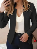 Blazer Travesti Casual Sans Col Manches Longues — galerie