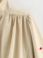 Blouson Plissé Travesti Col Haut Manches Bouffantes — galerie