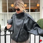 Bomber Cuir Travesti Crop Oversize Zip-Up — galerie
