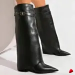 Botte Travesti Cadenas Talon Compense Mollet Large Mi-Mollet - galerie