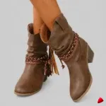 Botte Travesti Mi-Mollet Franges Plissees Western Cowboy - image principale