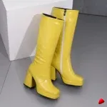 Botte Travesti Plateforme Bloc 10cm Au-Dessus Genou - galerie