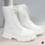 Botte Travesti Plateforme Fermeture Eclair Lacets Mi-Hauteur - galerie