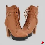 Botte Travesti Plateforme Lacets Talon Haut Mi-Haute - image principale
