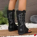 Botte Travesti Western Cowboy Bout Pointu Brode Talon Bloc - galerie