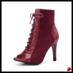 Bottine Travesti Escarpin Bout Ouvert Lacets Danse Grande Pointure - galerie