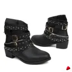 Bottine Travesti Rivets Chaines Boucles Biker Style Vintage - galerie