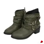 Bottine Travesti Rivets Chaines Boucles Biker Style Vintage - galerie