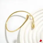 Bracelet Bras Travesti Gouttelette Or Manchette Ouvert Reglable - galerie