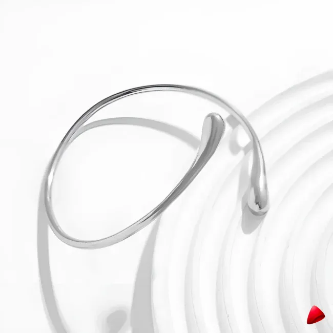 Bracelet Bras Travesti Gouttelette Or Manchette Ouvert Reglable - galerie