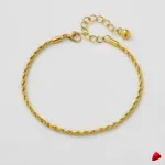 Bracelet Cheville Travesti Corde Tressee Or Acier Chunky - image principale