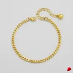 Bracelet Cheville Travesti Curb Gourmette Or Chunky Acier - image principale