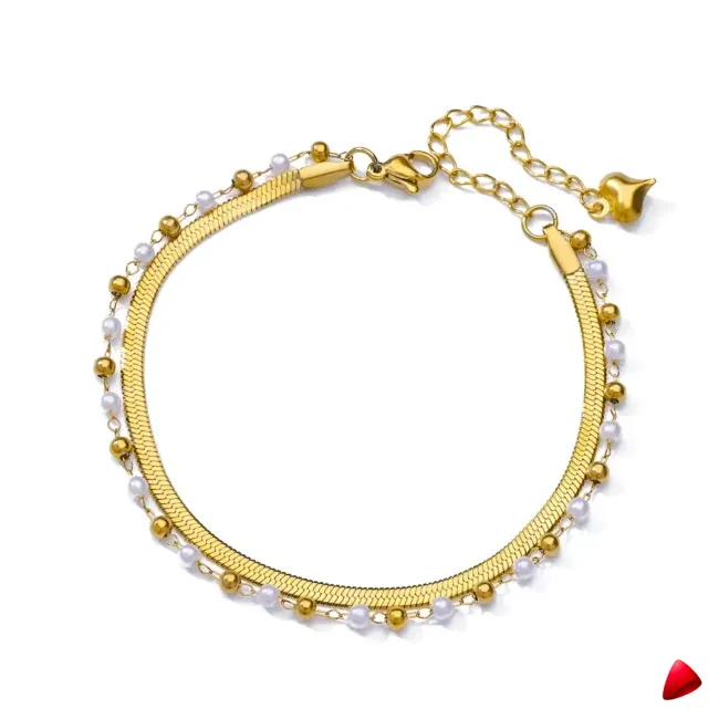Bracelet Cheville Travesti Figaro Chunky Or Acier Premium - galerie