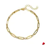 Bracelet Cheville Travesti Paperclip Maillons Or Acier - galerie