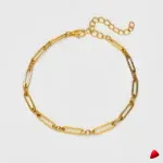 Bracelet Cheville Travesti Paperclip Maillons Or Acier - image principale