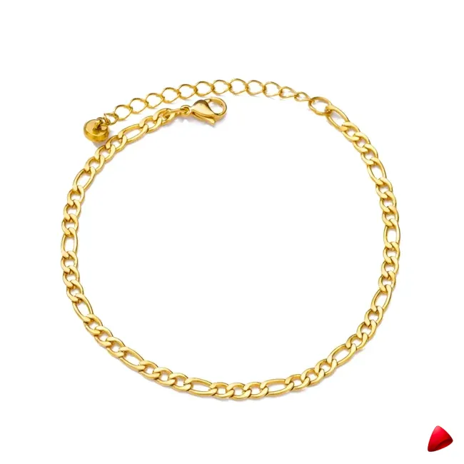 Bracelet Cheville Travesti Rolo Forcat Or Acier Premium - galerie
