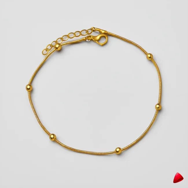 Bracelet Cheville Travesti Snake Boules Metalliques Or - image principale