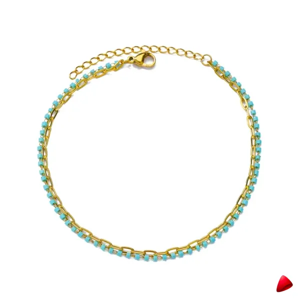 Bracelet Cheville Travesti Snake Plat Or Acier Premium - galerie