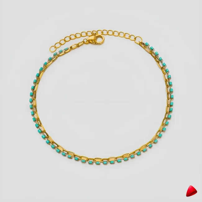 Bracelet Cheville Travesti Snake Plat Or Acier Premium - image principale